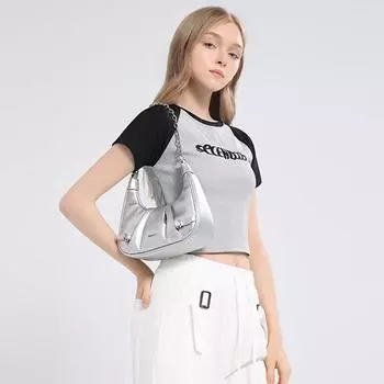 Сумка-плиссе Cloud, женская сумка через плечо, серебристая сумка на одно плечо белый