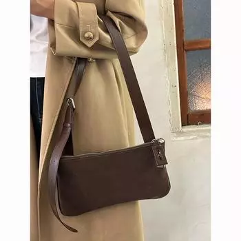 Сумка-подмышка из матовой замши в винтажном стиле, новая высококачественная универсальная сумка-мессенджер через плечо для поездок на работу