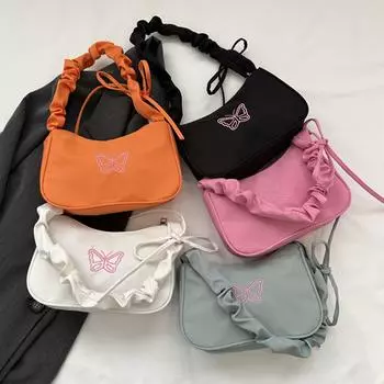 Сумка-подмышка с цветными блоками, женская сумка на плечо, повседневная маленькая квадратная сумка, персонализированная сумка на цепочке One Size чёрный