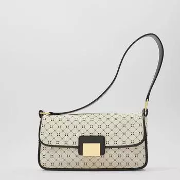 Сумка подмышки, новая женская сумка, цветные блоки, багет, сумка через плечо с геометрическим принтом, парусиновая клетчатая маленькая квадратная сумка с замком белый