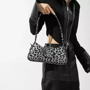 Сумка подмышки во французском стиле для женщин, коричневая, черная леопардовая сумка, клатч, женские винтажные сумки через плечо из искусственной кожи, универсальные