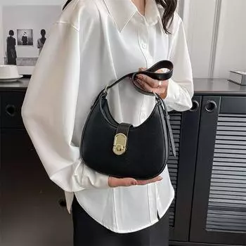 Сумка подмышкой из цельной высококачественной кожи с текстурой, корейская мода, повседневная, взрывная, квадратная, для девочек, новая, подходящая ко всему, сумка через плечо (20cm<Max Length<30cm)