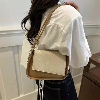 Сумка подмышкой из ПУ, осенне-зимняя новая сумка в стиле ретро, персонализированная маленькая квадратная сумка, модная женская сумка с характером чёрный