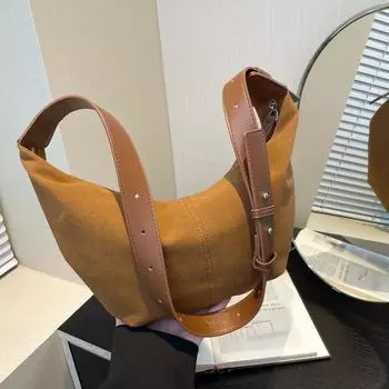 Сумка подмышкой из высококачественной замши женская 2024 осень-зима новая повседневная сумка-мессенджер на одно плечо tide красный