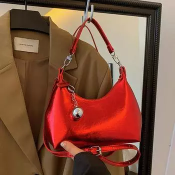 Сумка подмышкой, однотонная, женская мода, новый нишевый дизайн, сумка через плечо на одно плечо, высококачественная и стильная сумка-пельмень