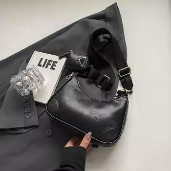 Сумка подмышкой Премиум-сумка Модная универсальная сумка через плечо Новая женская сумка-мессенджер с пельменями чёрный