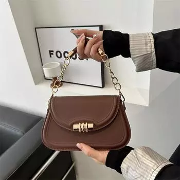 Сумка подмышкой с французской текстурой, модная ретро-сумка-седло 2024 года, новая универсальная сумка-мессенджер Майяра чёрный