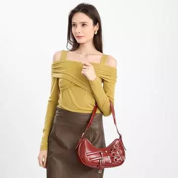 Сумка подмышкой Высококачественная стильная сумка на одно плечо Все круто Ручная сумка через плечо Багет чёрный