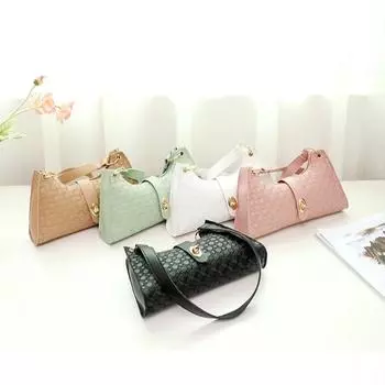 Сумка подмышкой в горошек, маленькая сумка, свежая и милая женская сумка подмышкой белый