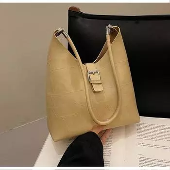 Сумка подмышкой в стиле ретро для женщин 2024 года, новый нишевый дизайн, модная сумка через плечо, большая вместимость, универсальная сумка для пельменей хаки