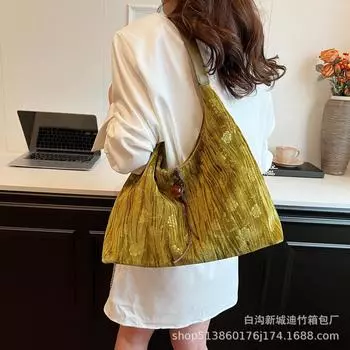 Сумка подмышкой в стиле ретро, новая китайская сумка, женская простая модная сумка большой емкости через плечо, сумка через плечо 38*36*12