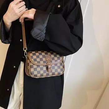 Сумка подмышкой женская 2024 новая модная и универсальная женская сумка с широким плечевым ремнем, старая цветочная сумка через плечо женская сумка-мессенджер на одно плечо 22*8*16 хаки