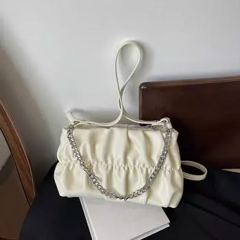 Сумка подмышкой женская 2024 новая модная нишевая дизайнерская сумка-мессенджер через плечо с цепочкой, высококачественная женская плиссированная сумка