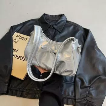 Сумка подмышкой женская 2024 новая модная нишевая дизайнерская сумка через плечо high sense go to work маленькая сумка чёрный