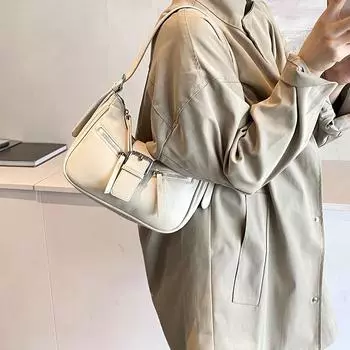 Сумка подмышкой женская 2024 осень и зима популярная мода универсальная сумка через плечо высокая чувственная ретро сумка-мессенджер чёрный