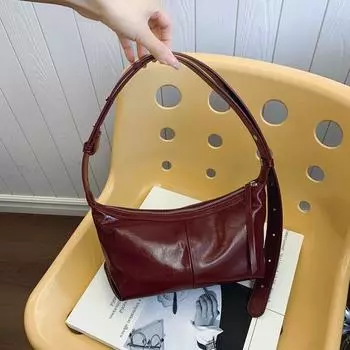 Сумка подмышкой женская большая вместимость 2024 новая повседневная сумка через плечо популярная в этом году, женская сумка-пельмень чёрный