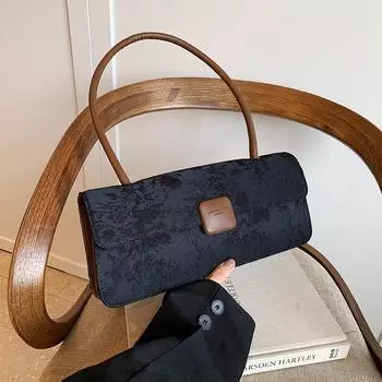 Сумка подмышкой женская большая вместимость 2024 новая модная нишевая конструкция высокого класса чувство иностранного стиля женская сумка через плечо чёрный