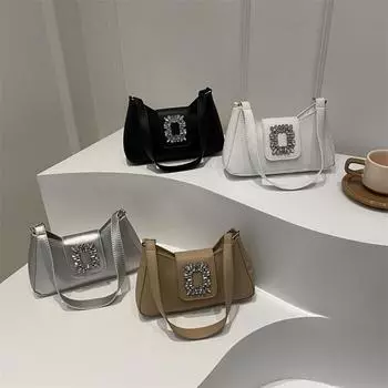 Сумка подмышкой женская модная летняя новая мода простой нишевый дизайн высокая симпатичная сумка на одно плечо в форме полумесяца