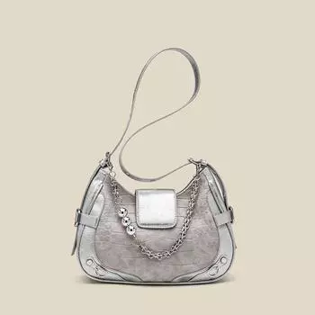 Сумка подмышкой женская Niche Design Advanced Sense of Foreign Air сумка через плечо на цепочке маленькая квадратная сумка серебряный