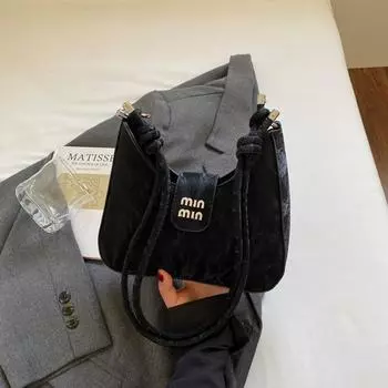 Сумка подмышку женская новая модная с высоким чувством стиля универсальная популярная через плечо кроссбоди сумка-ведро чёрный