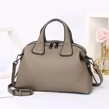 Сумка-подушка из натуральной кожи Boston Topcoat Cowhide Simple All-in-one, повседневная сумка через плечо One Size чёрный