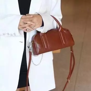 Сумка-подушка из натуральной кожи растительного дубления с верхним слоем, женская сумка через плечо One Size белый