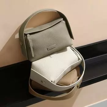 Сумка-подушка из натуральной кожи, сумка-подушка из мягкой кожи в стиле ретро для поездок на работу, модная и универсальная сумка в повседневном стиле чёрный