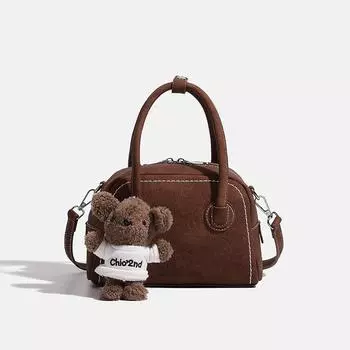 Сумка-подушка Маленькая сумка через плечо кофейный