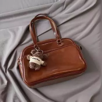 Сумка-подушка Puppy Academy, женская, 2024 года, новая, большая, сумка для поездок на работу, сумка через плечо на одно плечо коричневый