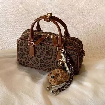 Сумка-подушка Qiao с леопардовым принтом коричневого цвета, популярная женская сумка этого года, сумка-мессенджер на одно плечо.