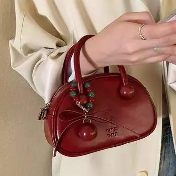 Сумка-подушка Sweet Date из кожи, изысканная маленькая сумка, женская свадебная сумка, ручная сумка, сумка через плечо красный