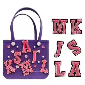 Сумка-подвеска с буквами для сумки Bogg, многоразовая сумка-крокодил, подвеска с алфавитом, обувь из крокодила, украшения, аксессуары, пляжная сумка, сумка, подвеска с буквой A белый