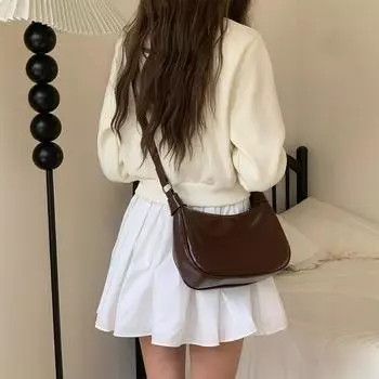 Сумка-полумесяц Niche Design, сумка-полукруг, одно плечо, женская сумка через плечо, мягкая кожаная сумка через плечо