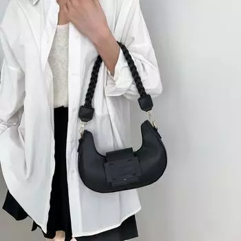 Сумка-полумесяц Niche design, женская, весна 2024, новая, модная, сумка подмышкой, универсальная, переносная, наплечная сумка чёрный