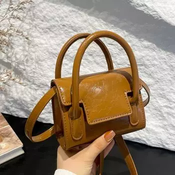 Сумка Популярная сумка через плечо Ретро Мини Портативная Маленькая Сумка Женская Однотонная Текстурная Маленькая Квадратная Сумка красный