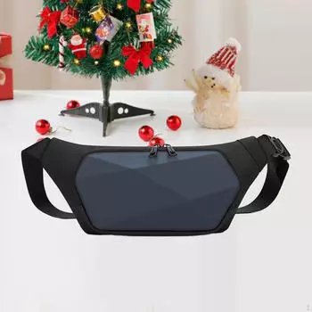 Сумка-пояс через плечо с 6 карманами, портативная, устойчивая к разрывам, для занятий спортом на открытом воздухе чёрный