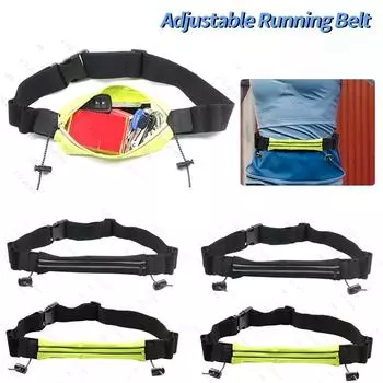 Сумка-пояс для марафона, бега по пересеченной местности, для телефона, бутылки с водой, спортивная поясная сумка для фитнеса, двойной карман, сумка-пояс для бега