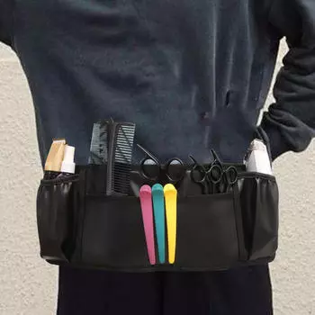 Сумка-пояс для парикмахера, кобура для ножниц, фартук для салона, регулируемый ремень из искусственной кожи, несколько