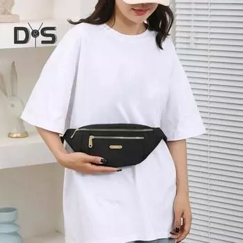 Сумка-пояс унисекс с регулируемым эластичным ремешком, застежкой-молнией, большой вместимости, легкая, спортивная на открытом воздухе, поясная сумка, сумка для владельца, сумка на грудь для отдыха на открытом воздухе чёрный