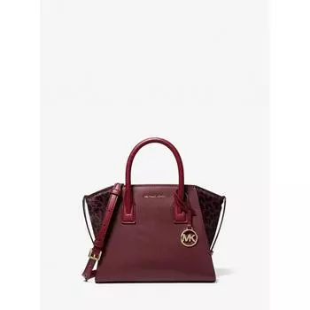 Сумка-портфель Michael Kors Avril Cheetah Print из телячьей шерсти, маленькая, 35f4g4vs1h2342 Oxblood Multi F