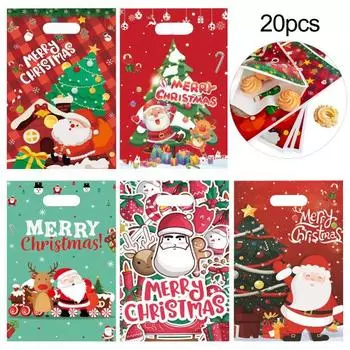 Сумка Праздничная сумка для конфет и печенья Санта-Клаус с рисунком оленя Упаковочная сумка для праздничного декора B