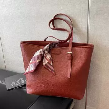 Сумка премиум-класса, женская наплечная сумка, модная сумка-тоут большой вместимости, женская сумка для работы красный