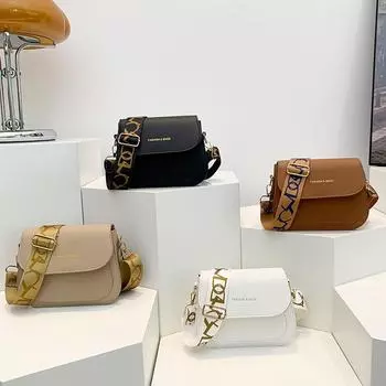 Сумка Premium Sense Niche, женская модная сумка-мессенджер с широкими ремешками, женская универсальная сумка-седло на одно плечо в иностранном стиле коричневый