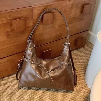 Сумка Premium Sense Retro большой вместимости, женская сумка для поездок на работу, сумка на одно плечо, сумка-тоут коричневый