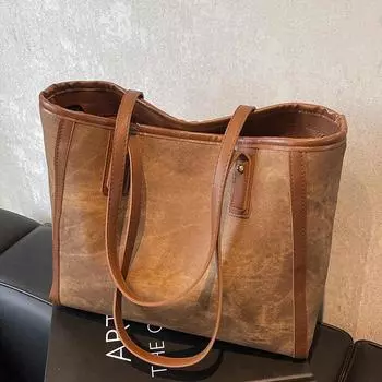 Сумка Premium Sense женская, большая вместимость, женская модная сумка через плечо, студенческая сумка для поездок на работу коричневый