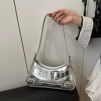 Сумка Premium sense женская большая вместимость 2025 новая простая и универсальная ретро сумка через плечо подмышкой рабочая сумка чёрный