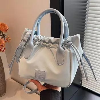 Сумка Премиум Сумка-ведро с завязками Модная модная сумка через плечо Женская повседневная сумка красный