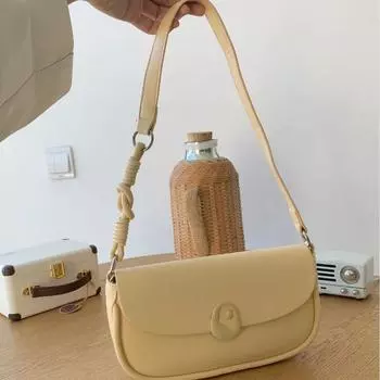 Сумка «Превращай коконы в бабочек» Женская оригинальная сумка-багет на одно плечо Универсальный нишевый дизайн жёлтый