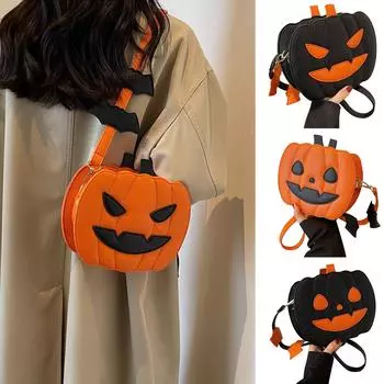 Сумка Pumpkin Fun, модная сумка через плечо, большая вместимость, универсальная сумка для телефона для подростков и девочек, дорожные сумки 1