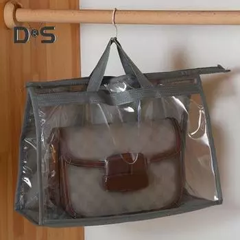 Сумка-пылесборник, прозрачный органайзер для хранения сумок с ручкой, прозрачный дизайн, легкая идентификация, влагонепроницаемая сумка для хранения S